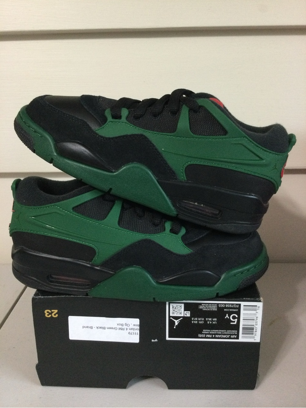 Kids Black and Green Athletic Sneakers